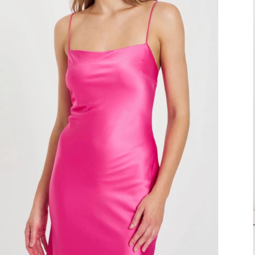 Charlie Holiday Nina 90s Midi Dress in Barbie Pink - Picture 6 of 7